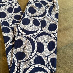 LuLaRoe Jack Navy and lavender Patterned Leggings